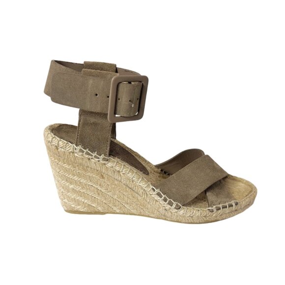 VINCE STEFANIA SUEDE WEDGE SANDALS - Picture 4 of 8